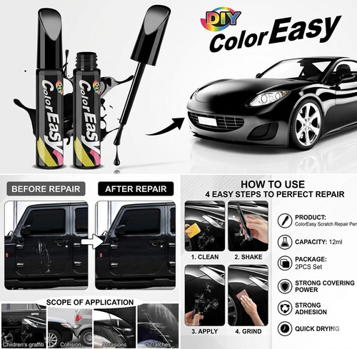 Auto lackstift schwarz 12ml - 2x,